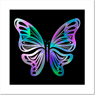 Butterfly Animal Color Wild Forest Nature Chrome Graphic Posters and Art